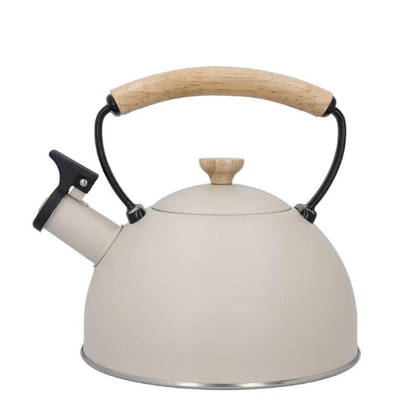 La Cafetiere Stovetop Whistling Tea Kettle w/ Beechwood Handle 1.6L Latte