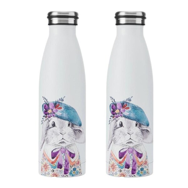 2PK Mikasa x Tipperley Hill Rabbit Themed Sleeved Insulated Water Bottle 500mL