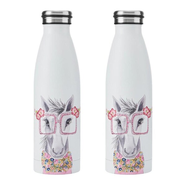 2PK Mikasa x Tipperley Hill Horse Themed Sleeved Insulated Water Bottle 500mL