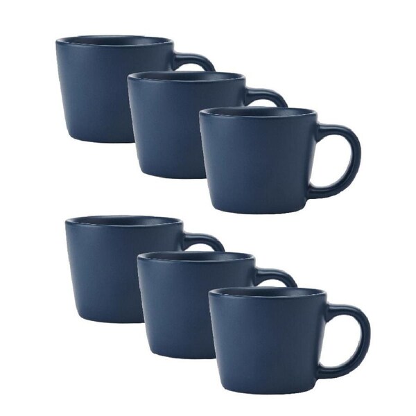 6PK La Cafetiere Ceramic Coffee Espresso Drinking Cup Mug 8x8x5cm Navy