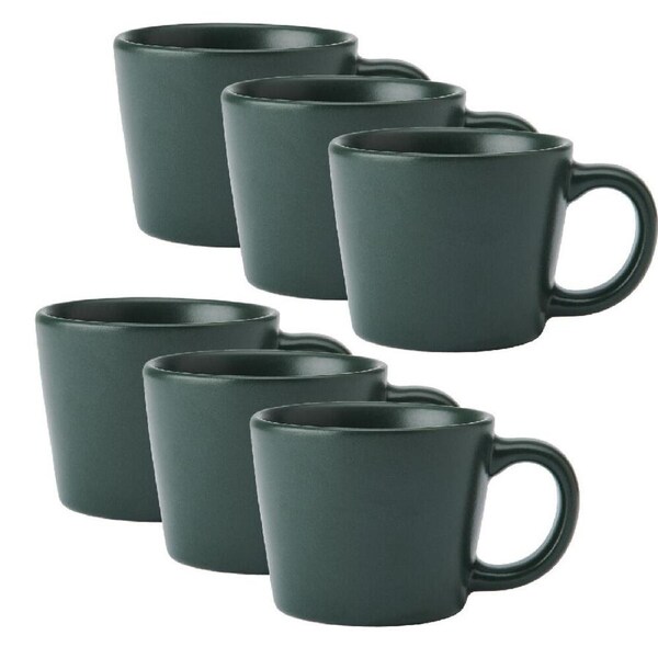 6PK La Cafetiere Ceramic Coffee Espresso Drinking Cup Mug 8x8x5cm Green