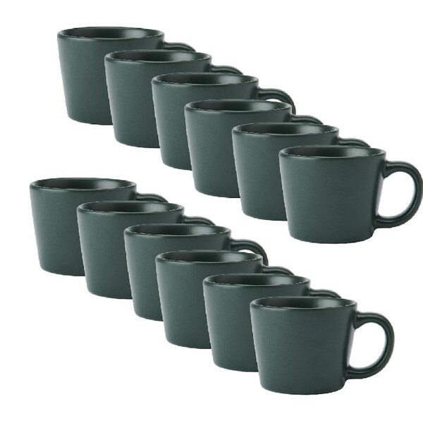 12PK La Cafetiere Ceramic Coffee Espresso Drinking Cup Mug 8x8x5cm Green