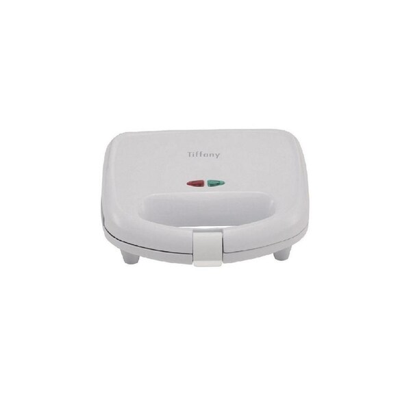 Tiffany 2 Slice Sandwich Maker 750W Nonstick Plates Cool Touch Handle White