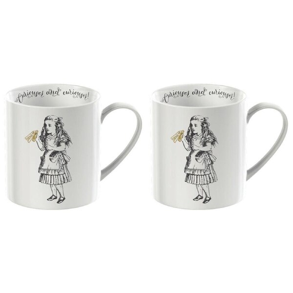 2PK Mikasa x V & A Alice In Wonderland Coffee Drinking Mug Alice 350mL