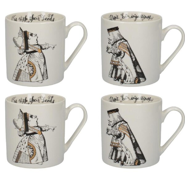 2PK 2x Mikasa x V & A Alice In Wonderland His and Hers Coffee Drinking Mug Set