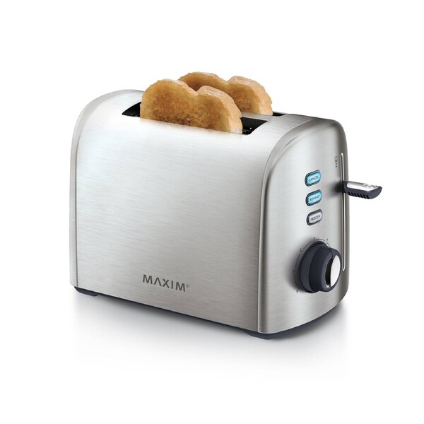 Maxim 2 Slice Automatic Toaster Stainless Steel 7 Browning Settings Compact