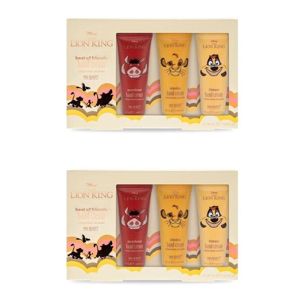 2PK Disney Lion King Hand Cream Trio Watermelon/Pineapple & Lime/Mango Papaya