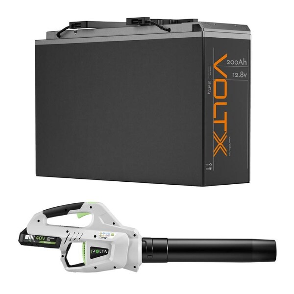 VoltX Slim 12V 200Ah Lithium Battery + 40V Leaf Blower