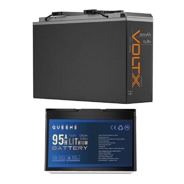 VoltX Slim 12V 200Ah Lithium Battery + 95Ah Battery