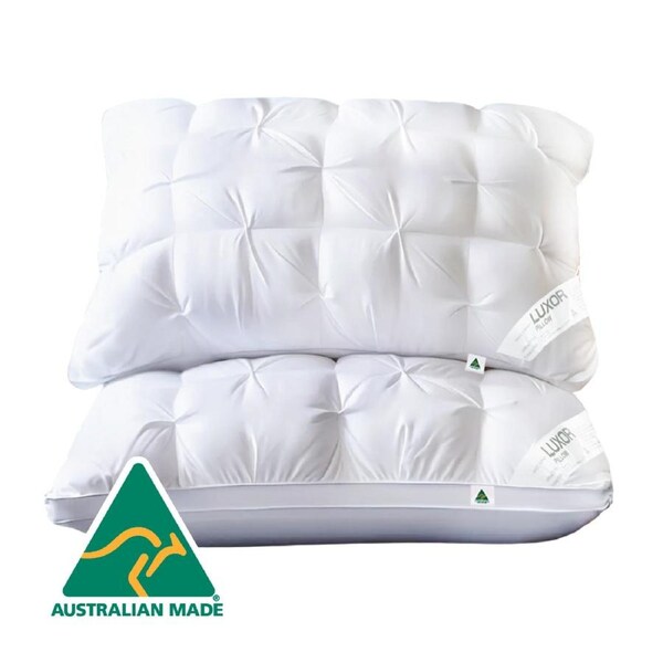 Australian Made Twin Pack Hotel Quality Embroidered Ultra Plush Soft Pillow