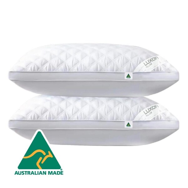 Australian Made Twin Pack Hotel Quality Quilted Ultra Plush Soft Pillow