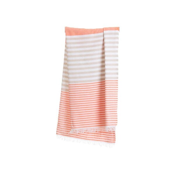 Towel To Go 100% Turkish Cotton Bali Hammam Beach Towel 180x100cm Orange/Beige
