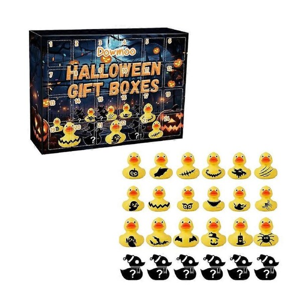 JOYBUY Halloween Yellow Duck Advent Calendar – 24PCS Festival Toy Gift for Kids