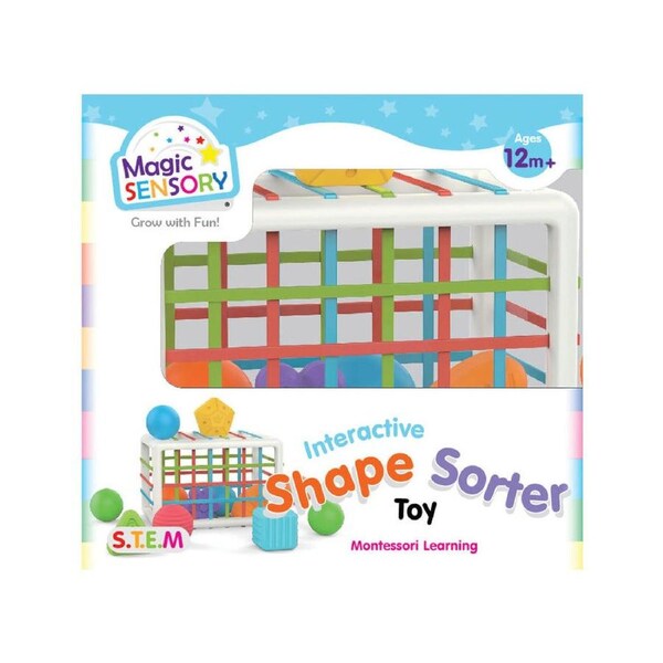 10Pc Magic Sensory Shape Sorter Toy Bin Soft Balls Elastic Bands Kids 18m+