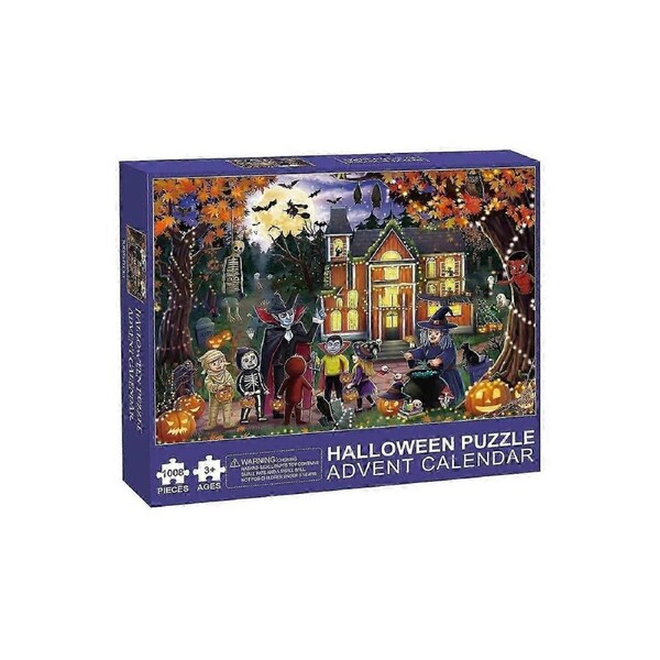 JOYBUY Halloween Puzzle Advent Calendar – 1008pcs Santa Claus 31-Day Countdown