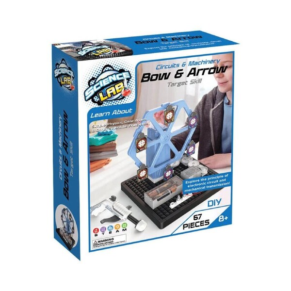 67pc Science Lab Bow And Arrow STEM Kit Kids Learning Toy Target Skill 8y+