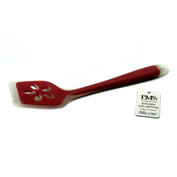 BMS Gifts Silicone Slotted Turner Heat Resistant Dishwasher Safe Red