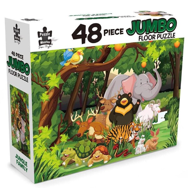 48pc Puzzlemaster Jumbo Floor Jigsaw Puzzle Jungle Family Kids Activity 3y+