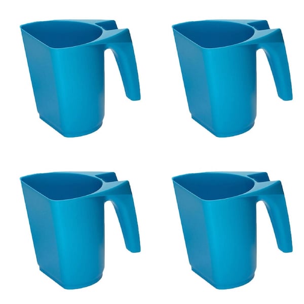 4PK AgBoss Pet and Livestock Plastic Food Scoop FeedMaxx 1kg Aqua