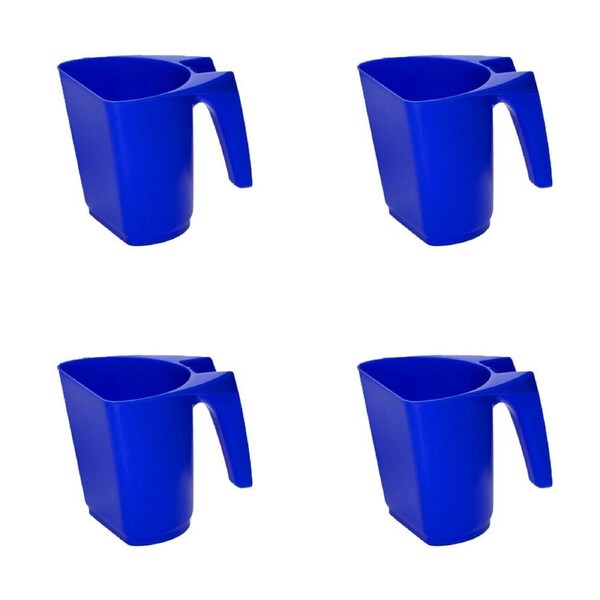 4PK AgBoss Pet and Livestock Plastic Food Scoop FeedMaxx 0.5kg Blue