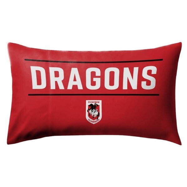 NRL Team Pillow Case - St George Illawarra Dragons - Double Sided - 73 x 48 cm