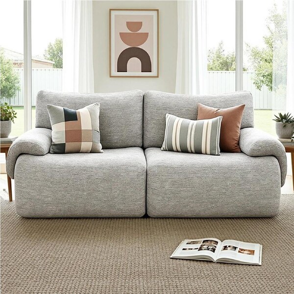Artiss 2 Seater Sofa Modular Sectional Sofas Couch Bed No Assembly Living Room Grey