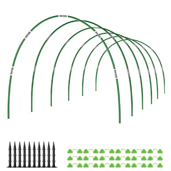 SpringUp Greenhouse Plant Hoop Grow Garden Tunnel Support Hoops for Garden Stakes(Green, Black, White) Green