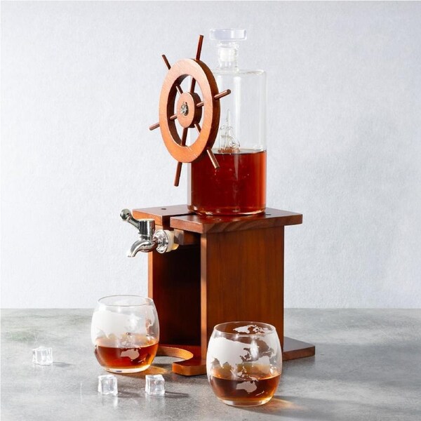 Refined Gifts Nautical Drink Dispenser & Glassware Set
