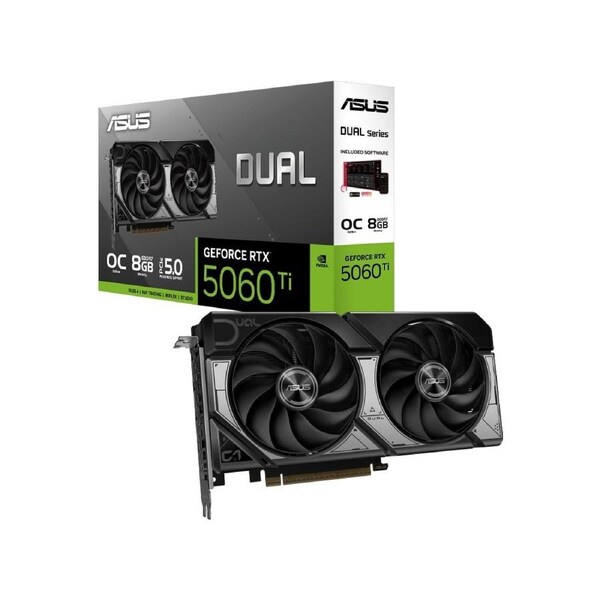 ASUS nVidia GeForce PRIME-RTX5060TI-O8G RTX 5060 Ti 8GB GDDR7 OC Edition 2617 MHz Boost Clock, RAM 28Gbps, 772 AI TOPs, Digital Max Resolution
