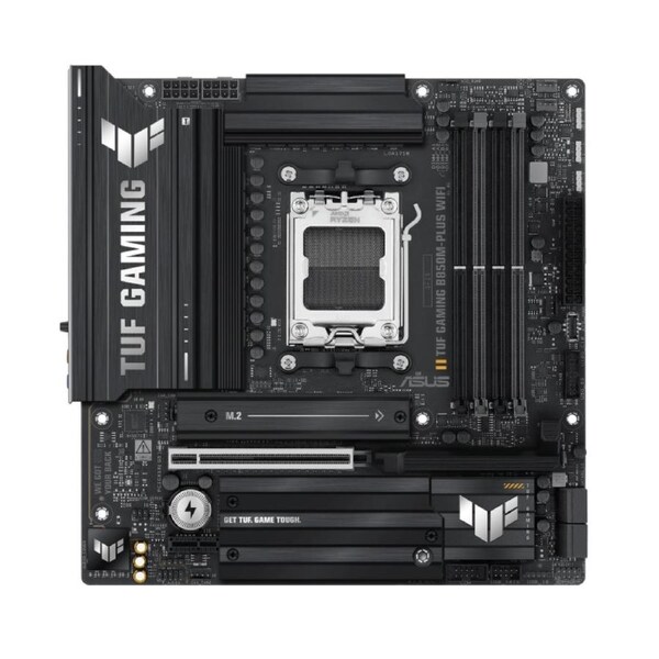 ASUS AMD TUF GAMING B850M-PLUS WIFI (AM5) Micro-ATX Motherboard 4x DDR5 192GB, 1x PCIe 5.0 x16 slot, 3 xM.2 slots, 4x SATA, Wi-Fi 6E, Realtek 2.5Gb
