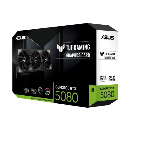 ASUS nVidia GeForce TUF-RTX5080-16G-GAMING RTX5080 16GB GDDR7 2617MHz Boost Clock, RAM 30Gbps, 1801 AI TOPs, Digital Max Resolution 7680 x 4320
