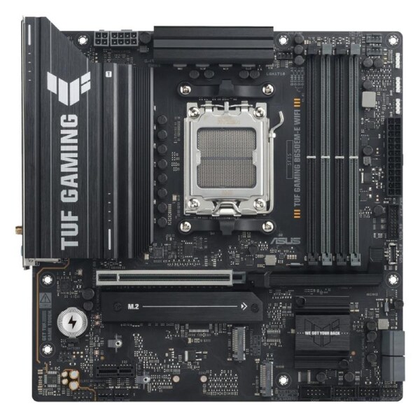ASUS AMD B650EM TUF GAMING B650EM-E WIFI (AM5) Micro-ATX Motherboard 4x DDR5 256GB, 1x PCIe 4.0 x16 slot, 3 x M.2 slots, 4 x SATA, Wi-Fi 6