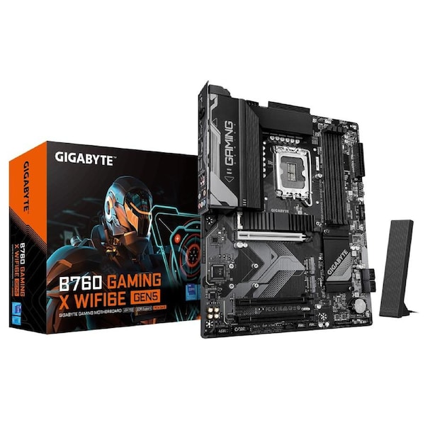 Gigabyte B760 GAMING X WIFI6E GEN5, Intel LGA 1700 ATX Motherboard, 4x DDR5 ~256GB, 3x PCI-E x16, 3x M.2, 4x SATA, 1x USB 3.2, 1x USB-C, 5x USB 2.0
