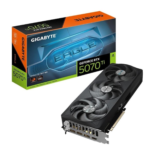 Gigabyte GeForce RTX 5070 Ti EAGLE OC SFF 16G, 2542 MHz, CUDA 8960, 28 Gbps, GDDR7, 256 bit, PCI-E 5.0, PSU 750W, DisplayPort 2.1b x3 HDMI 2.1b x1