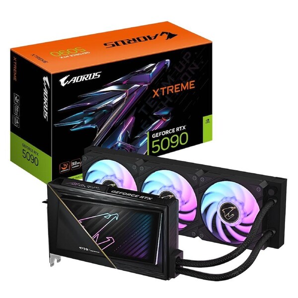 Gigabyte AORUS GeForce RTX 5090 XTREME WATERFORCE 32G, 2655 MHz , CUDA 21760, 28 Gbps, GDDR7, 512 bit, PSU 1000W, DisplayPort 2.1b *3 HDMI 2.1b *1