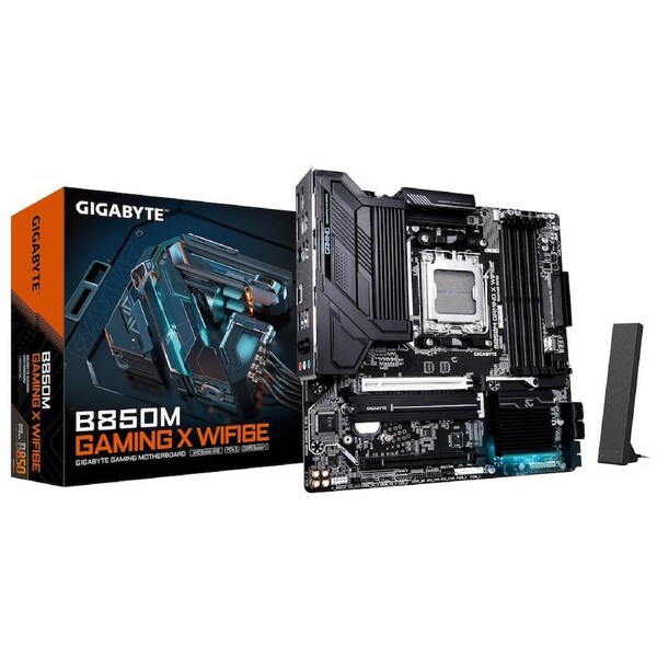 Gigabyte B850M GAMING X WF6E 1.0, AMD AM5, 4 x DDR5 up to 256 GB, 1 x HDMI, 2 x PCI Express x16, 2 x M.2, 4 x SATA, 5x USB 3.2