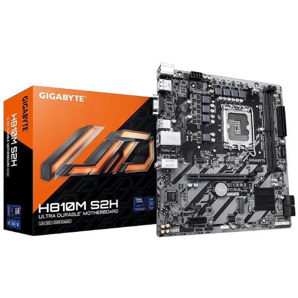 Gigabyte H810M S2H Intel LGA 1851 m-ATX Motherboard, 2x DDR5 ~128GB, 1x PCI-E x16, 1x PCI-E x1, 1x M.2, 4x SATA, 3x USB 3.2, 3x USB 2.0