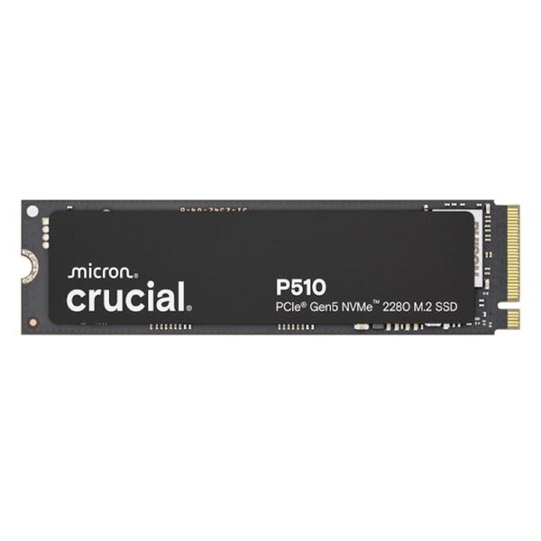 Crucial P510 1TB Gen5 2280 NVMe M.2 SSD 11,000 / 9,500 MB/s R/W 600TBW 1.5M IOPS 1.5M hrs MTTF Full-Drive Encryption 5yrs