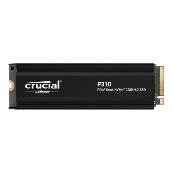 Crucial P310 1TB Gen4 2280 NVMe SSD w Heatsink 7100/6000 MB/s R/W 220TBW 1000K/1200K IOPS 1.5M hrs MTTF Full-Drive Encryption M.2 PCIe4 5yrs