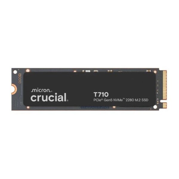 Crucial T710 1TB PCIe Gen5 NVMe 2280 SSD - 14900/13700 MB/s R/W 600TBW 2.2M IOPs 1.5M hrs MTTF with DirectStorage for Intel & AMD 5yrs