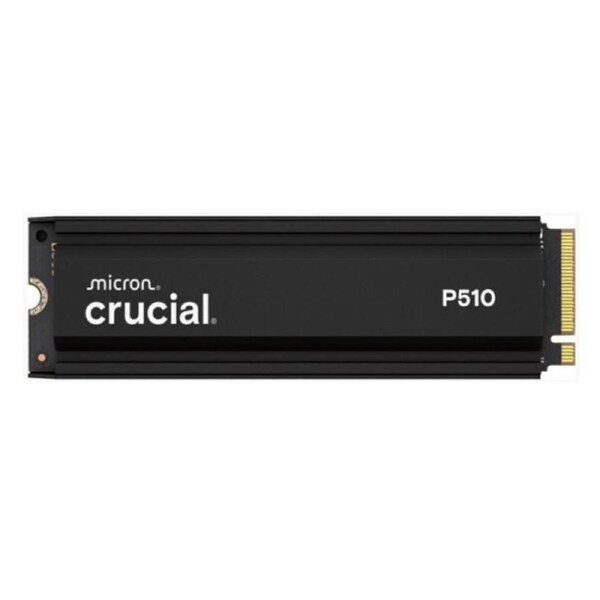Crucial P510 1TB Gen5 2280 NVMe M.2 SSD w Heatsink 11,000 / 9,500 MB/s R/W 600TBW 1.5M IOPS 1.5M hrs MTTF Full-Drive Encryption 5yrs