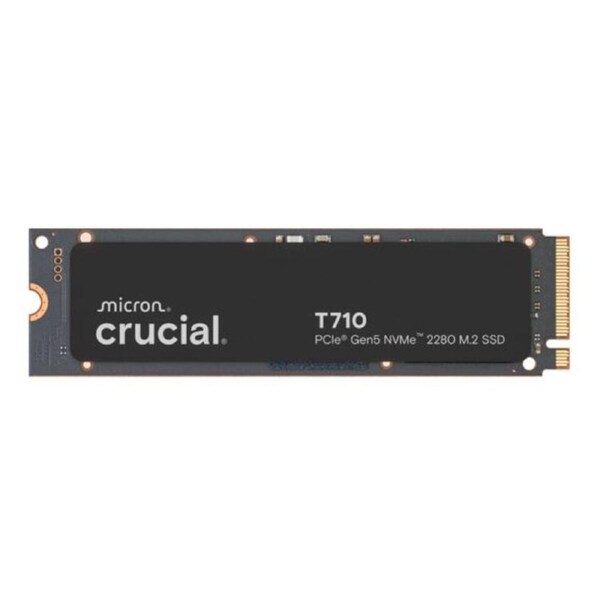 Crucial T710 2TB PCIe Gen5 NVMe 2280 SSD - 14500/13800 MB/s R/W 1200TBW 2.3M IOPs 1.5M hrs MTTF with DirectStorage for Intel & AMD 5yrs