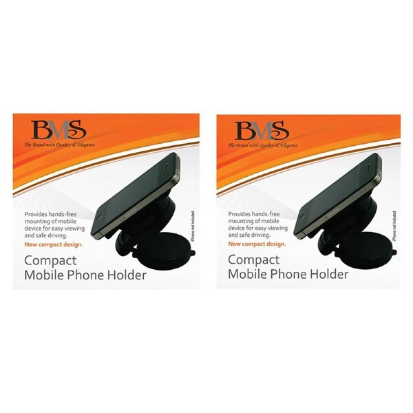 2PK BMS Gifts Compact Mobile Phone Holder Suction Mount w/360 Degree Rotation