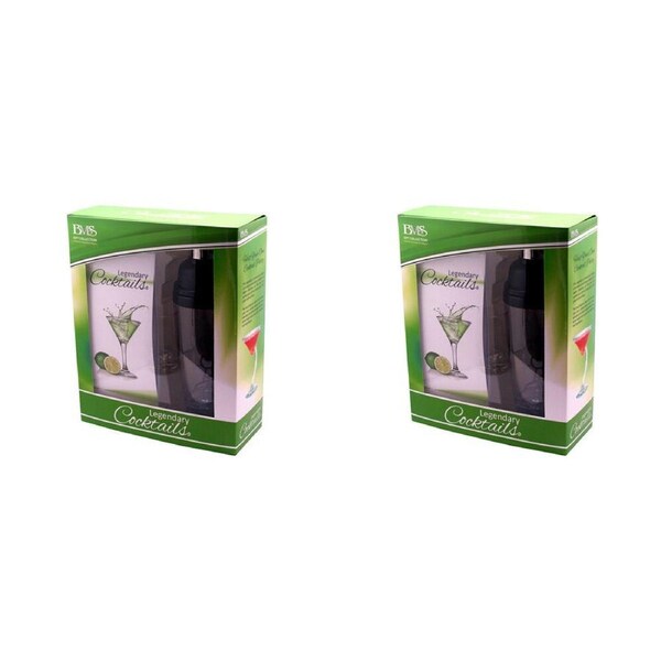 2x 2pc BMS Gifts Legendary Cocktails Gift Set Mixer w/108 Page Recipe Book