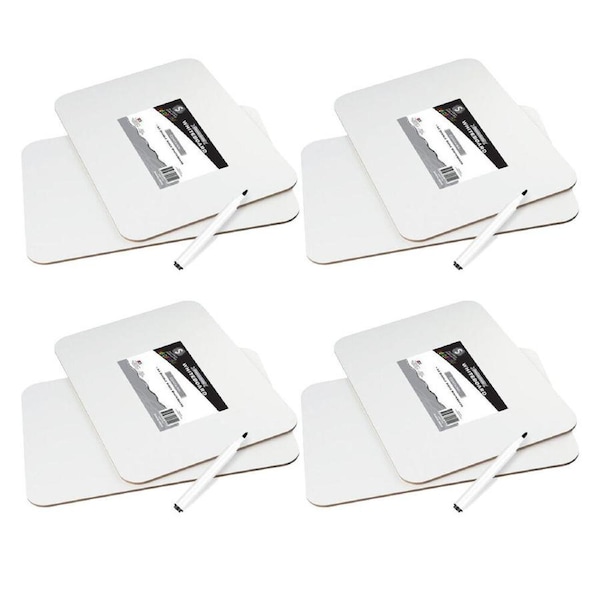 4PK Scribbles Stationery Dual Sided Whiteboard/Chalkboard Office/School A4 5y+