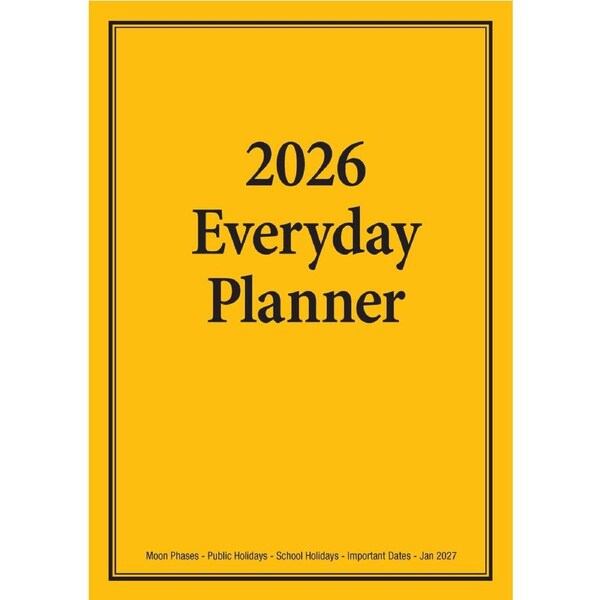 2026 Planner Everyday A4 Month to View Orange, Bartel BG603
