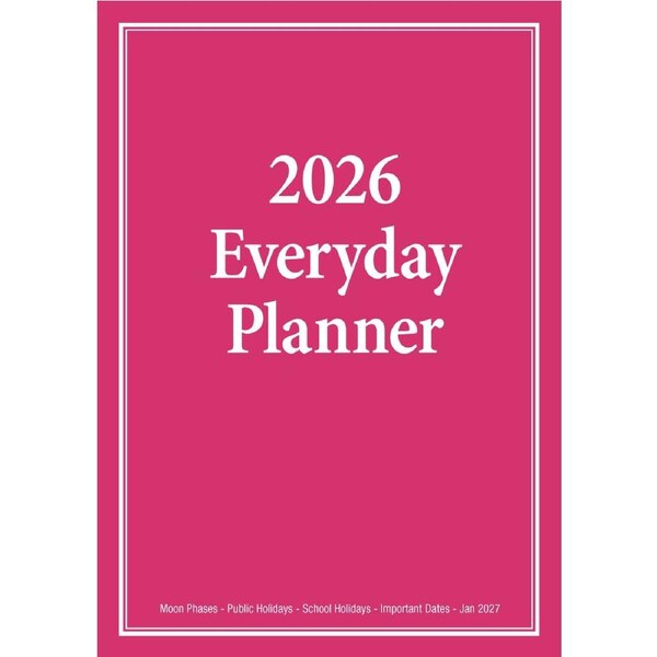 2026 Planner Everyday A4 Month to View Pink, Bartel BG603