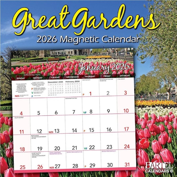 2026 Calendar Great Gardens Magnetic Wall, Bartel MC604