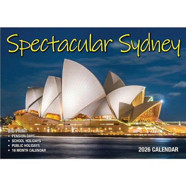 2026 Calendar Big Print Sydney Horizontal Wall, Bartel BP624