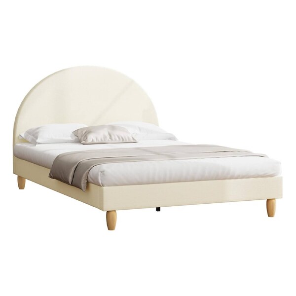 Oikiture Bed Frame Queen Double King Single Size Fabric Arched Beds Platform Double